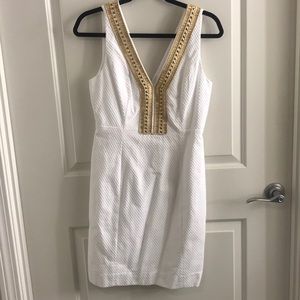 Lilly Pulitzer White and Gold Dress